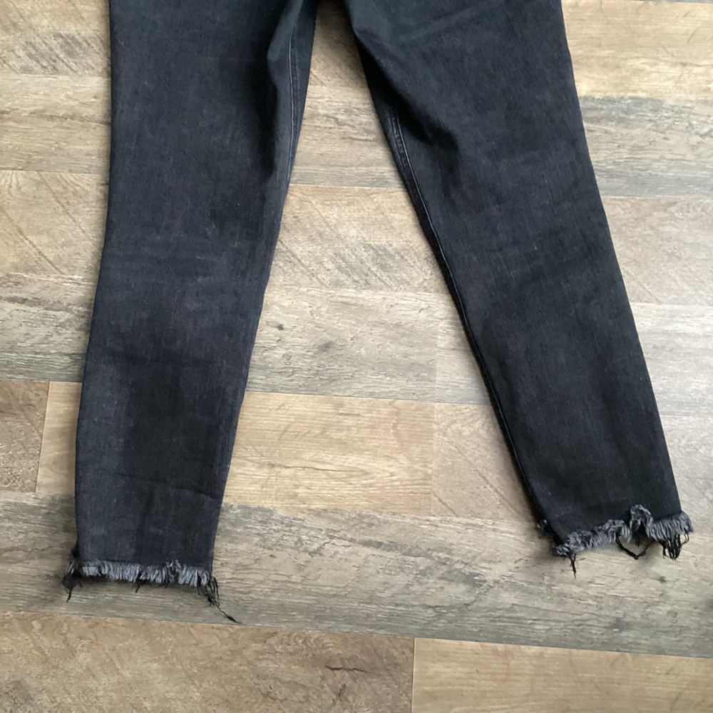 Express Black Skinny Jeans with Frayed Hem - Picture 8 of 8